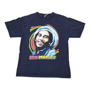Vintage Bob Marley Graphic T-Shirt Rasta Design Black Short Sleeve Unisex M READ